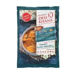 Desi Khana Ready To Eat Paneer Butter Masala - 3 Minute Instant Healthy Food Makes Approx 180-190 gm | Just Add Hot Water(225-250 ml) | Zero Preservative | Wholesome Meal(60g Pouch, Freeze Dried) image 1
