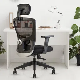 INNOWIN Jazz High Back Office Chair | Mesh Ergonomic Chair with Multi-Tilt Lock, Lumbar Support, Strong Nylon Base | Home & Office Seating (Black)| 3 Years Warranty image 1