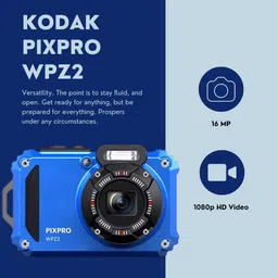Kodak PIXPRO WPZ2 Rugged Waterproof 16MP Digital Camera with 4x Optical Zoom (Blue) Bundle with Koah Nostrand Gadget Bag, Floating Camera Strap (Yellow), and 32GB UHS-I microSDHC Memory Card (4 Items) image 3