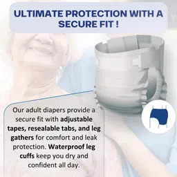 PH TIDY Tape Style Super Absorbent | Unisex | Waist Size (51-69 Inches) Adult Diaper - XL (90 Pieces) image 3