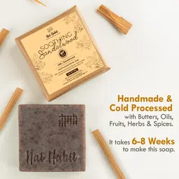 Nat Habit Bath Soap Combo Brightening Milk & Rosehip & Soothing Sandalwood Enriched with Vitamins C & HandeMade For Women & Men Skin Exfoliation, Cleansing, Nourishing (125gm) image 5