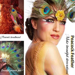 vrb dec VRB DecTm 10Pcs Real Natural Peacock Peacock Feather Original Feathers 10-12 inch for DIY Craft Floral Arrangements,Wedding,Home and Party Decorations Feathers (Pack of 10 Pcs) image 4