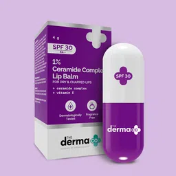 The Derma Co 1% Ceramide Complex Lip Balm with Ceramides & Vitamin E, SPF 30 PA++ for Dry & Chapped Lips - 4g image 2