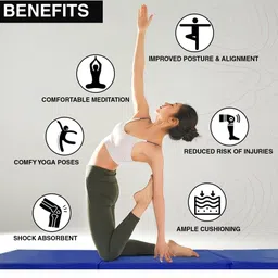 sonu sports co. sports goods BIP Washable Yoga Gym Mat Exercise Yoga Mat Gymnastics Training Tumbling High Destiny Foam Foldable 72 x 24x 22 mm Foldable Yoga Mat Traveling mat Yoga Mat for Men & Women 22 MM Thick Mat image 5
