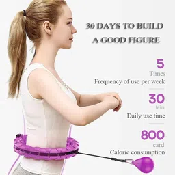 rkjc enterprise Smart Weighted Exercise Hoop, 24 Detachable Knots, Auto-Spinning Ball, Multicolour image 3