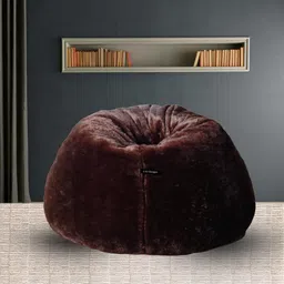 u & i designs Bean Bag Fur Bean Bags XXXL Size Jumbo Bean Bag Premium Long Fur bin Bag (Bean Bag Cover Without Beans) (Brown) image 1