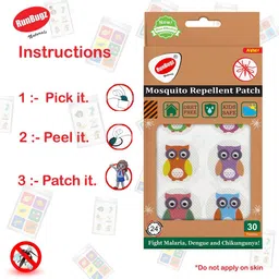RunBugz 100% Natural Mosquito Repellent Patches For Kids - 30 Patches - Pack of 1 - Deet-Free - Waterproof Patches for Babies with 12hr. Protection from Dengue, Malaria, Chikunguniya image 3