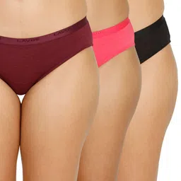 lavos Bamboo Cotton Panties for Women, Comfortable Soft Mid-Waist Hipster Panty with Thin Inner Elastic Briefs, Anti-Bacterial Odour Free Underwear for Womens (Pack of 3-Assorted) image 3