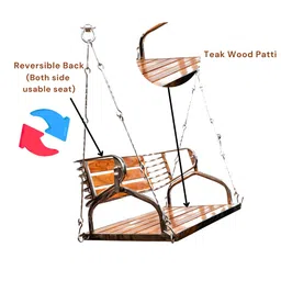 vachheta naresh furniture VNF S.S Hanging Swing Chair for Adults - Silver Finish | Hammock Hanging Swing for Balcony, Home Indoor & Outdoor Area | Strong and Durable Washable Jhula | Rust-Free Stainless Steel Swing - 3.5 Feet image 5