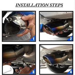 generic Stylish Car Show Exhaust Tube in Stainless Steel Colour Tube-Silencer Muffler Tip Pipe for Maruti Suzuki Swift Dzire Type-1 image 2