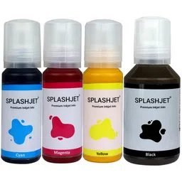 Splashjet 008 Compatible Refill Pigment Ink for Epson L15150, L15160, L15140, L6490, L6460 Printer - Compatible Ink Bottle for Epson 008 Ink Code (70gm x C/M/Y + 120gm x Bk) Ink Bottle Set - 502367 image 2