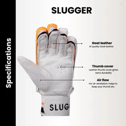 SLUGGER Cricket Apex Men's Right Handed Batting Gloves - Lightweight PVC & Leather, Comfortable Grip, Stylish & Attractive Design, Perfect for Men image 3