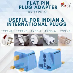 hi plasst Hi-Plasst (Pack of 2) UK Adapter Plug - Type G Adapter - Perfect for Laptop, Camera, Chargers || UK Adapter for Indian Pins, India to Dubai, Hong Kong, UAE image 5
