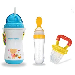 Chinmay Kids Soft Straw Feeding Sipper Anti Spill for Kids With Fruit Feeder And Soother - Made of Food-Grade Material, 100% free of BPA (Blue-Yellow-Yellow)-picture-20
