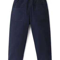 Babyhug Cotton Spandex Woven Full Length Trouser Solid Colour - Navy Blue image 2