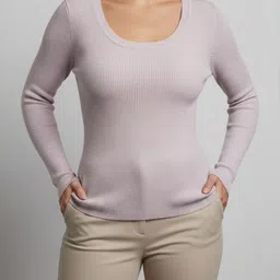DELAN Women Ribbed Woollen Pullover image 5