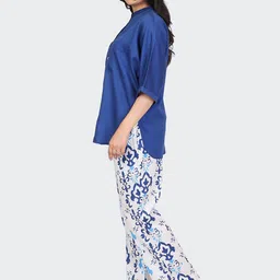 HUE & HIDE Printed Cotton Shirt & Trousers Co-ords image 3