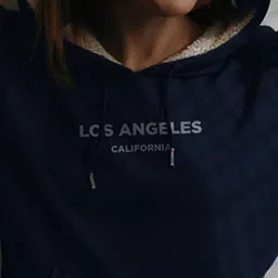 TOGS & TERRE Women Oversized Printed Hooded Sweatshirt image 4