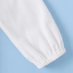 Mark & Mia Full Sleeves Winter Frock With Frills & Bow Detailing - Brown & White image 3