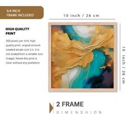 Kotart Brown & Yellow 2 Pieces Abstract Wooden Wall Arts image 4