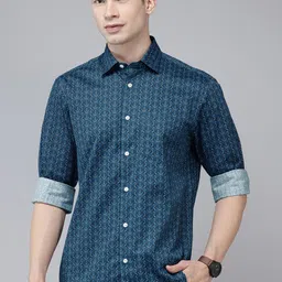 ColorPlus Tailored Fit Ethnic Motifs Printed Pure Cotton Casual Shirt-picture-38