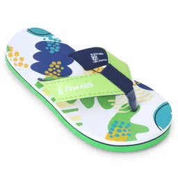 Pine Kids Slip On Flip Flops with Abstract Print - Yellow & Green image 4