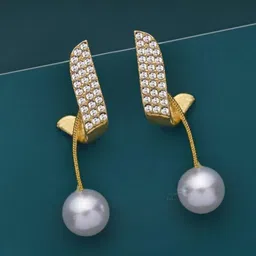 TheVineGirl Gold-Plated Pearls Beaded Drop Earrings image 3