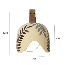 radhika dahlan Trending Leaf Pattern Terracotta & Wood Downlight Wall Sconces (Beige & Cream) image 3