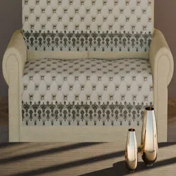 Fashion Throw Cream-Coloured & Grey Velvet 2 Piece Sofa Cover image 1