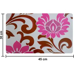 Aura 6Pcs White & Pink Printed Table Placemats image 2