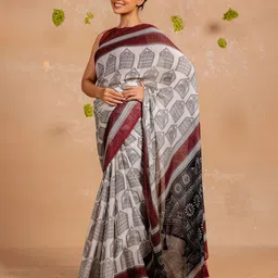 KALINI Warli Poly Chiffon Saree image 2