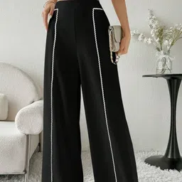 SZN Women Striped High-Rise Easy Wash Pleated Trousers-image-44