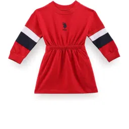 U.S. Polo Assn. Kids Red Solid Full Sleeves Sweat Dress-picture-30