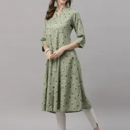 Ragavi Green Printed A Line Kurta image 3