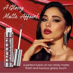 Jaquline USA Glossy Matte Liquid Lipstick- 3.5 ml- Game-Rizz image 3
