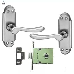 Atom Stainless Steel, Zinc Alloy Silver Door Handle Lock Set, BL-ALFA-SS-picture-28