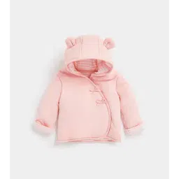 Mothercare Kids Light Pink Solid Full Sleeves Jacket-image-9