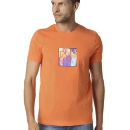 Being Human Orange Cotton Regular Fit Printed T-Shirt-picture-37