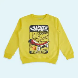 Pantaloons Baby Kids Yellow Printed Full Sleeves Sweatshirt-picture-15