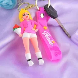 MEMOIR Girls Cute Barbie Doll Hard Silicone Keychain-picture-18