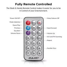 Dulcet Universal Fit Single Din Mp3 Fixed Panel Car Stereo Bluetooth, Auxiliary, Equalizer, FM, DC-A-4009 image 5