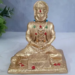 Afterstitch Golden lord Hanuman ji Murti idol statue God Showpiece image 2