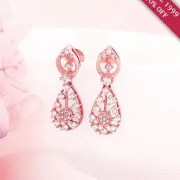 GIVA Love is Everywhere 92.5 Sterling Silver Drop Earrings in Rose Gold-Plating-image-3