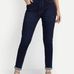 Angelfab Dark Blue Cotton Skinny Fit High Rise Jeans-picture-13