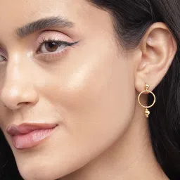 Carlton London Gold-Plated Circular Drop Earrings image 5