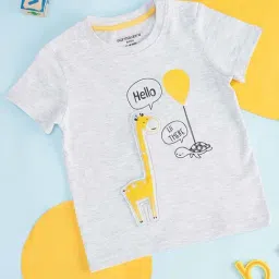Pantaloons Baby Grey & Yellow Cotton Printed T-Shirt-picture-26