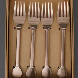 Jaypore Copper Stainless Steel Cutlery - Set of 4 image 5