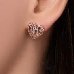 Just Cavalli Rose Gold Logo Amore Stud Earrings-picture-10