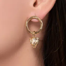 Just Cavalli Golden Just Unione Dangler Earrings-picture-10