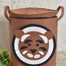 Myntra Elegant Homes Brown & White Self Design Living Room Canvas Multi-Utility Organisers-picture-33